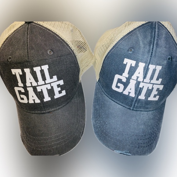 NWOT ADAMS TAIL GATE DISTRESSED TRUCKER CAPS🧢X✌️,BLACK/NAVY BLUE,OS,BNWOT✨$p🧢✨ - Picture 1 of 11